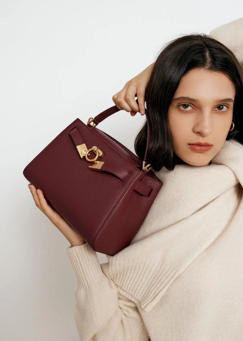 Madison Top Handle Bag - Burgundy